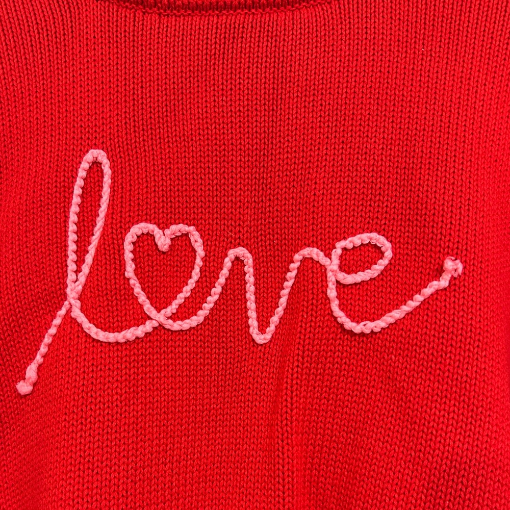 Z Supply Red Love Crew Neck Sweater - Picture 3 of 6
